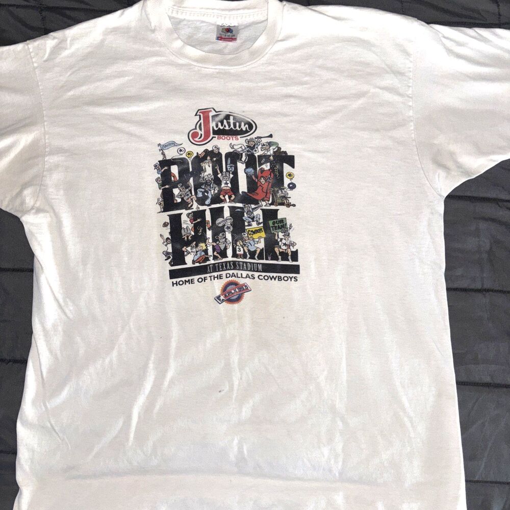 Vintage Dallas Cowboys x Justin Boots Collaboration @ Texas Stadium Shirt XL USA
